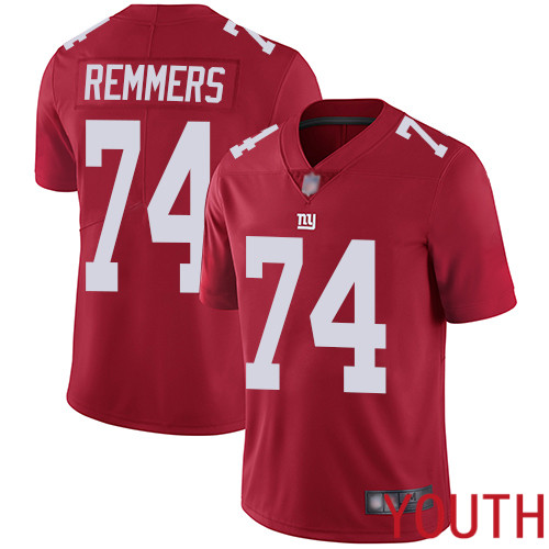 Youth New York Giants #74 Mike Remmers Red Limited Red Inverted Legend Football NFL Jersey